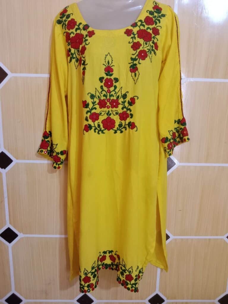 sindhi chikankari kurta blue