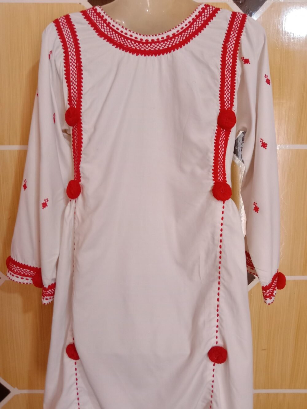 Elevate Your Style: 5 Reasons to Own a Cross Stitch Chikankari Frock White - Image 3