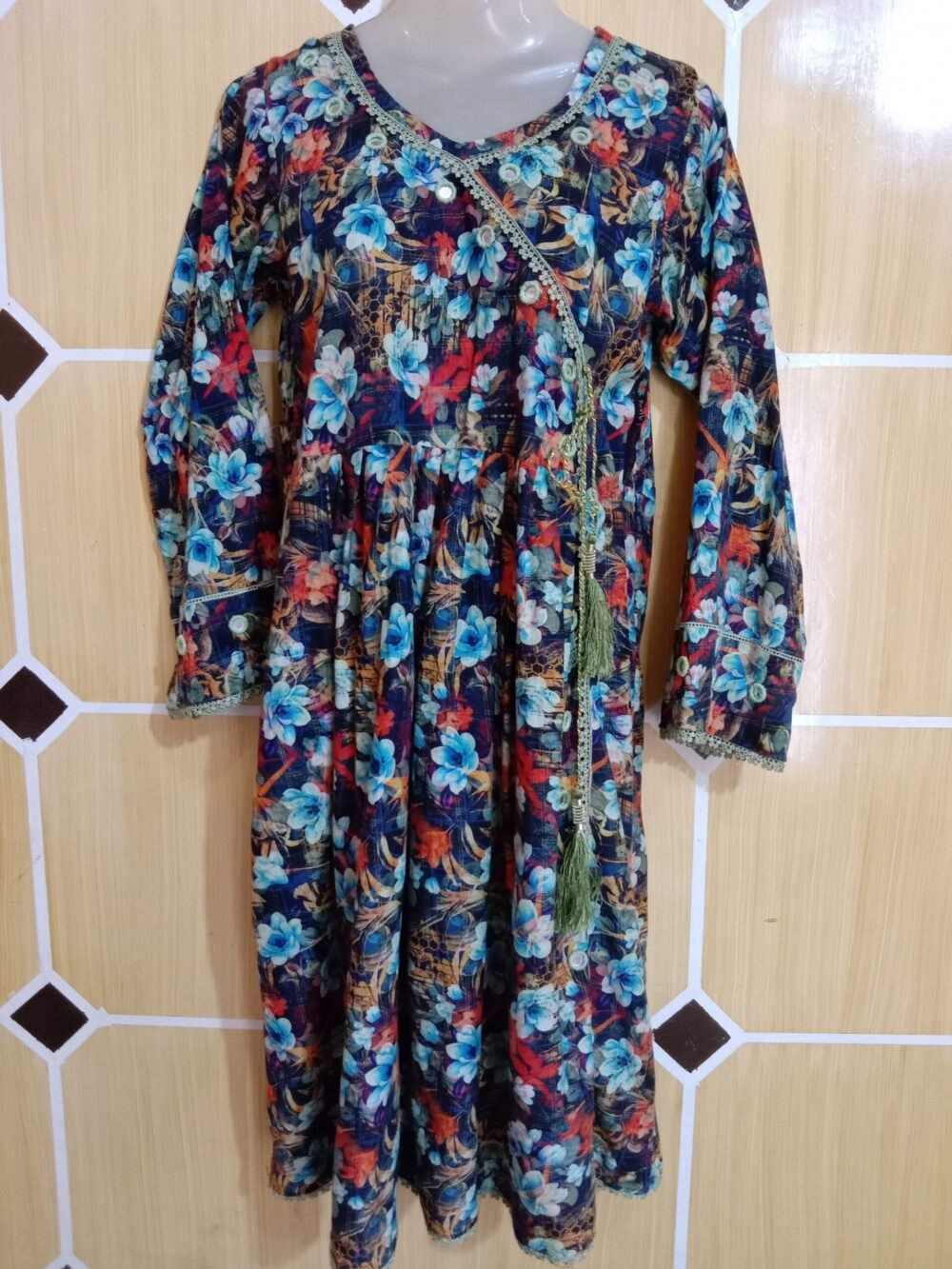 5 Irresistible Reasons to Own a Printed Mirror Chikankari Angrakha Frock - Image 2