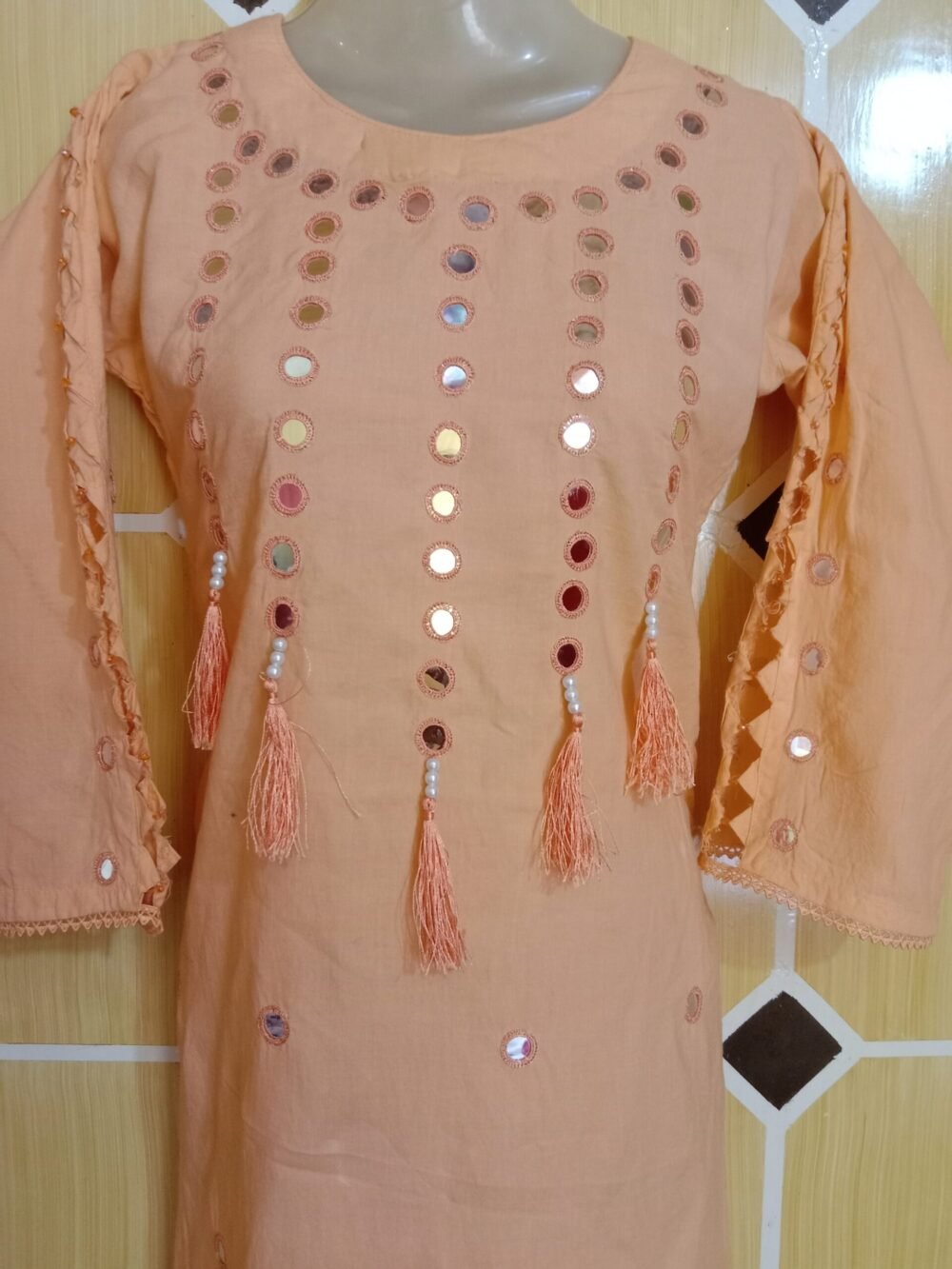5 Unbeatable Reasons to Choose the Mirror Chikankari Light Orange Kurta - Image 2