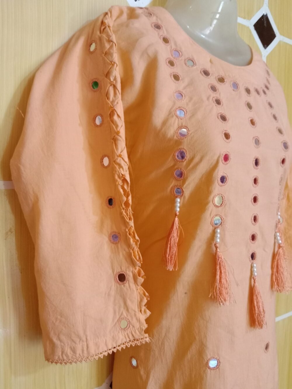 5 Unbeatable Reasons to Choose the Mirror Chikankari Light Orange Kurta - Image 3