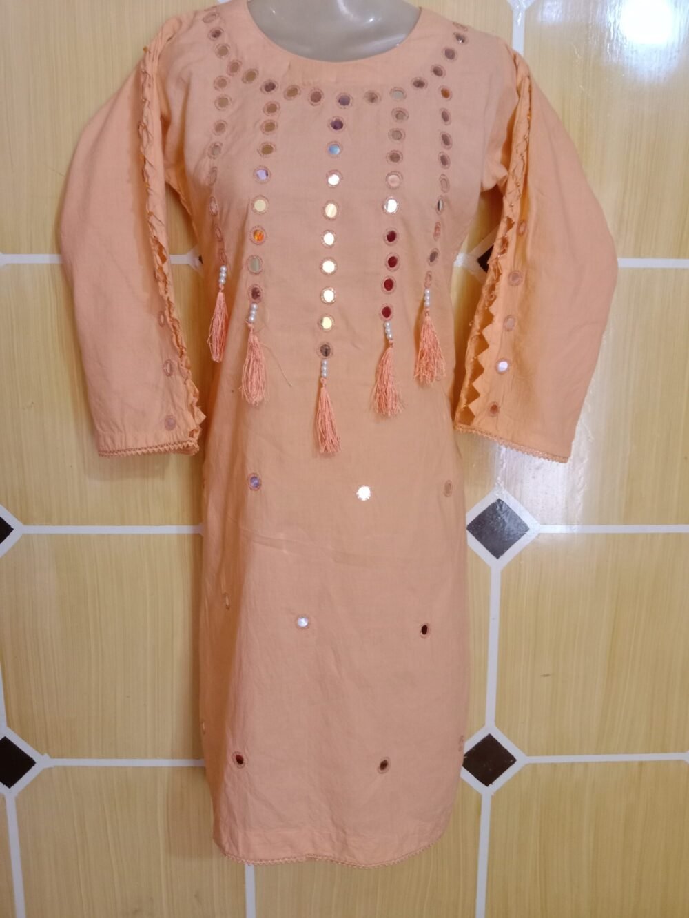 5 Unbeatable Reasons to Choose the Mirror Chikankari Light Orange Kurta