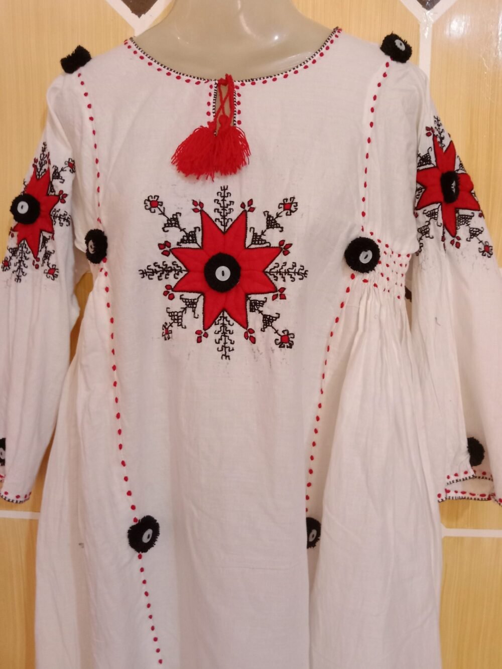 6 Irresistible Reasons to Add the Solid and Flower Chikankari White Chagha Frock to Your Collection - Image 2