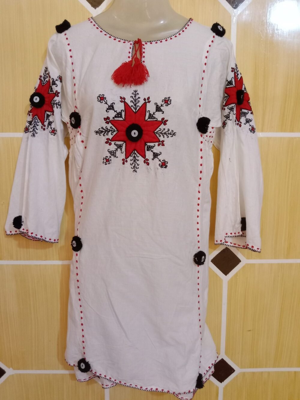 6 Irresistible Reasons to Add the Solid and Flower Chikankari White Chagha Frock to Your Collection