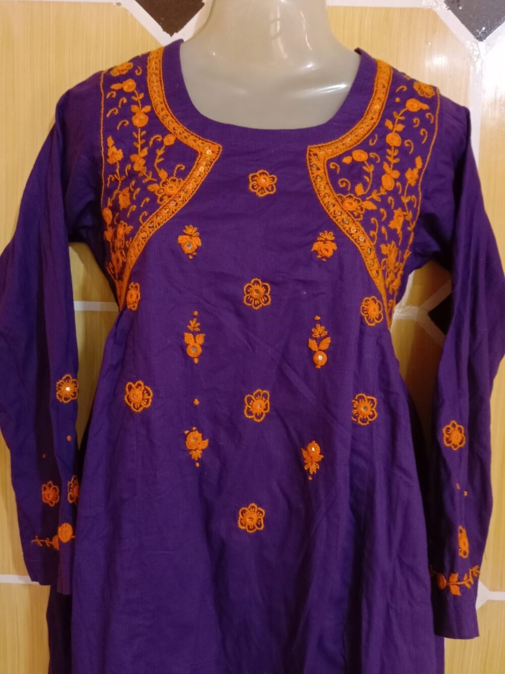 6 Solid Reasons to Choose the Sindhi Chikankari Jacket Style Frock Blue - Image 3