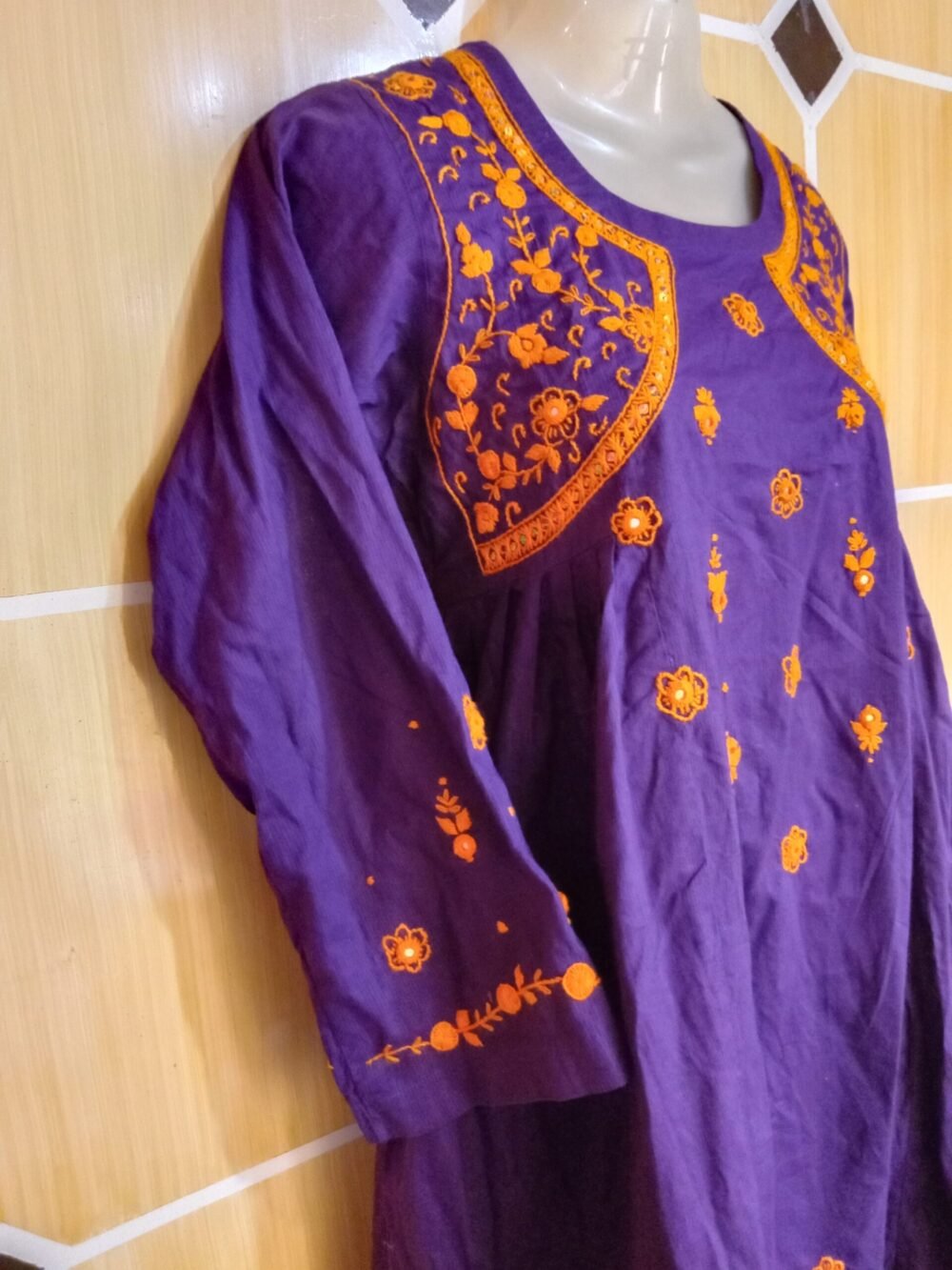 6 Solid Reasons to Choose the Sindhi Chikankari Jacket Style Frock Blue - Image 4
