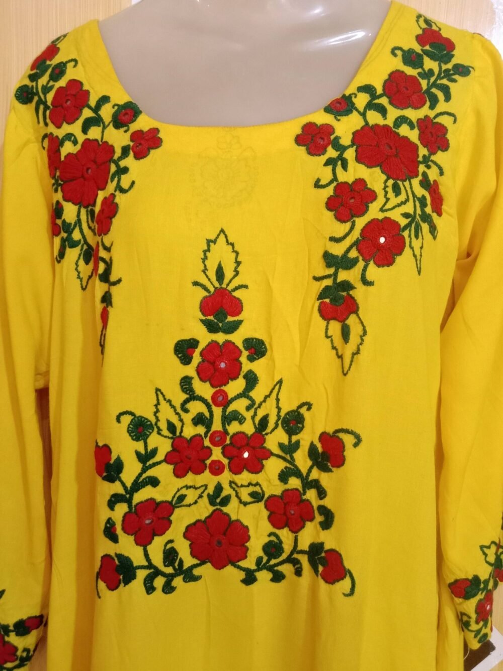 7 Best Reasons to Wear a Solid Chikankari Long Kurta Yellow - Image 3