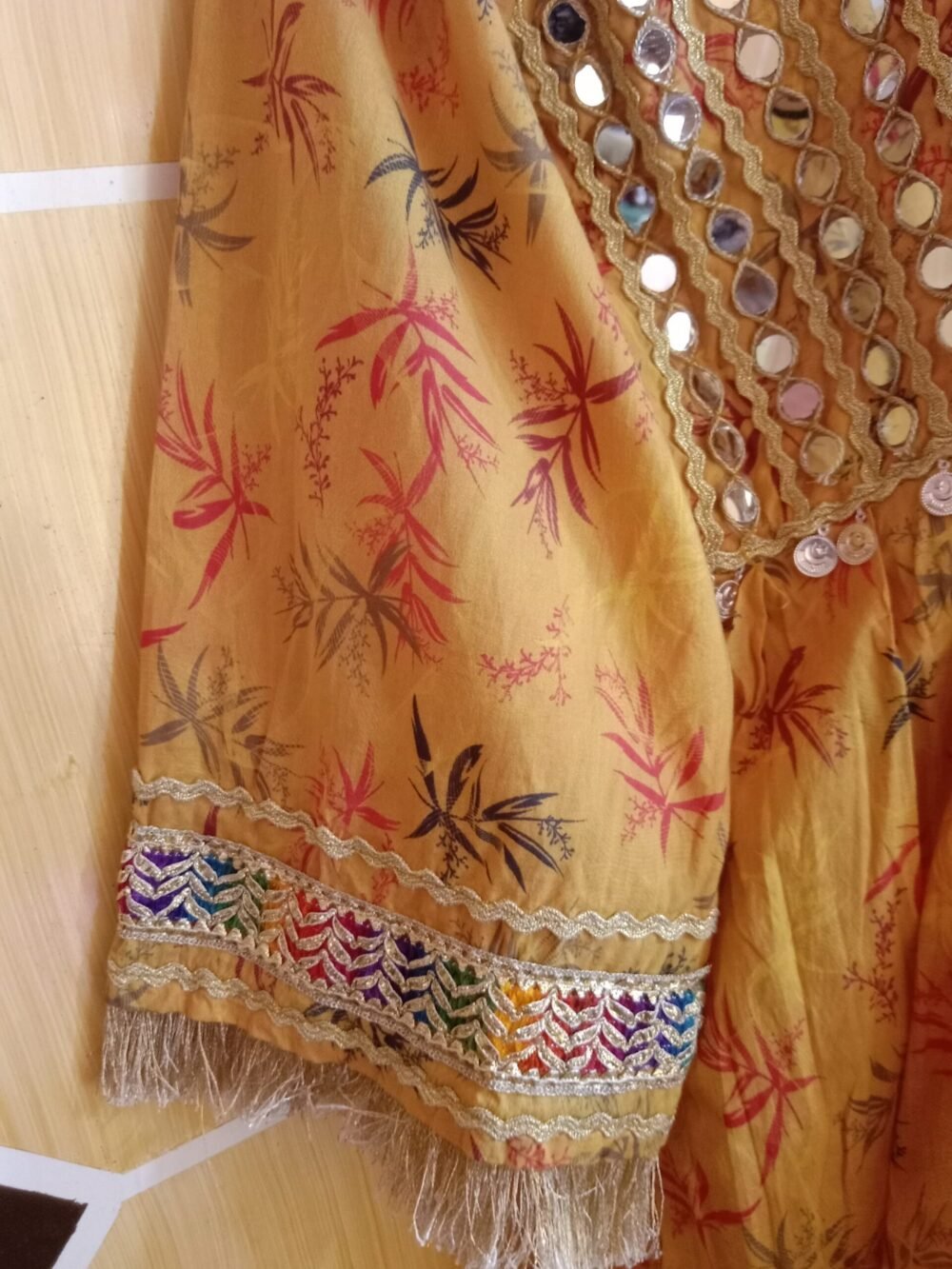 7 Powerful Reasons to Own a Mirror Chikankari Chunat Printed Frock Yellow to Your Wardrobe - Image 5
