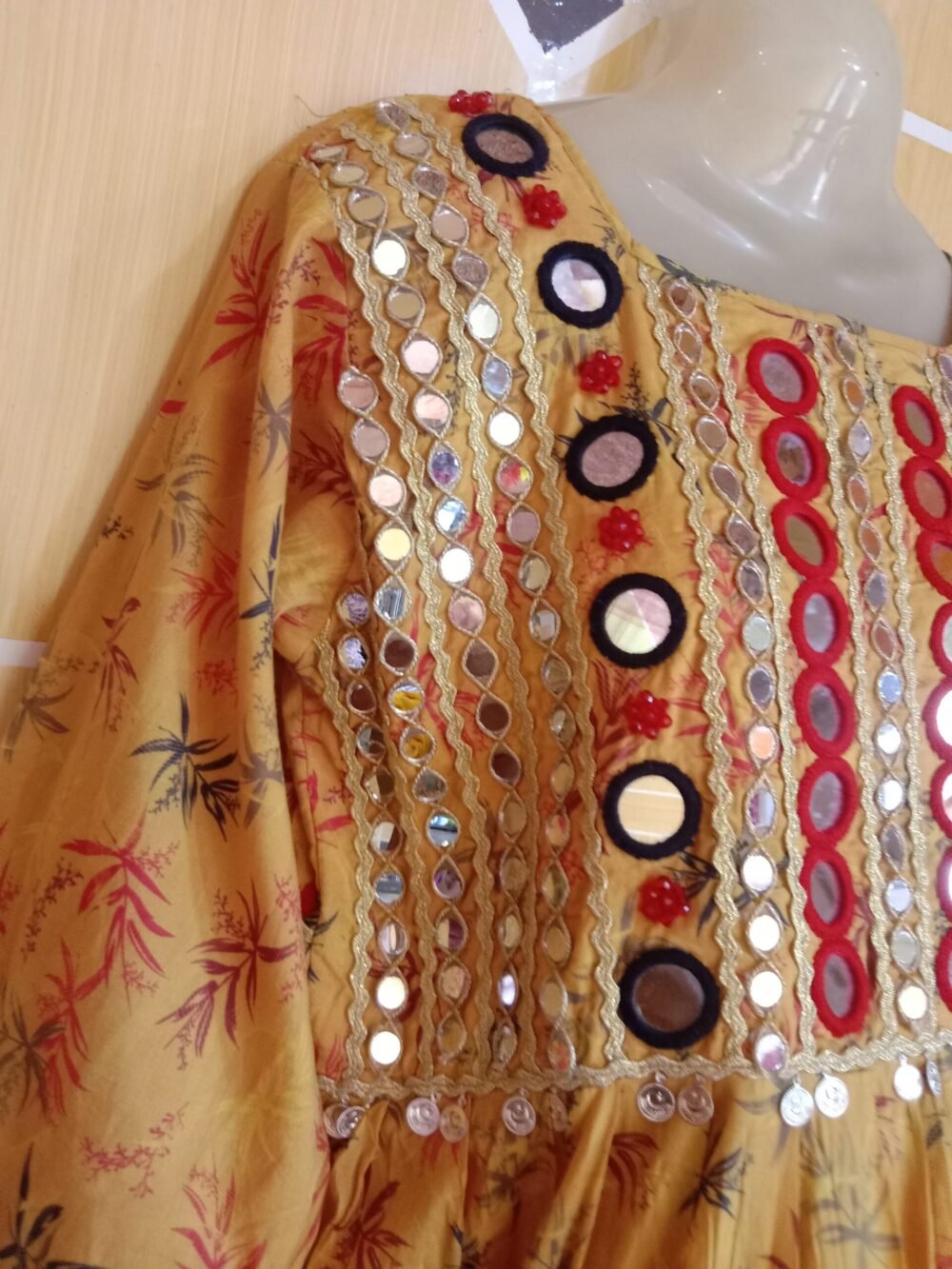 7 Powerful Reasons to Own a Mirror Chikankari Chunat Printed Frock Yellow to Your Wardrobe - Image 6